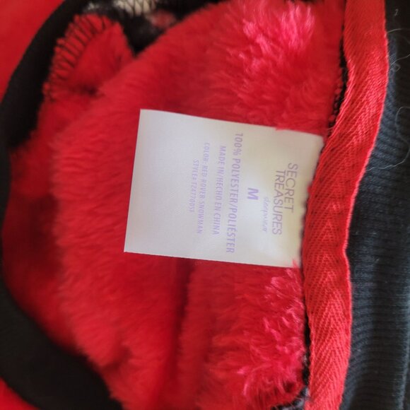 Secret Treasures Snowman Pajama Set - M or XS - Soft Plush Polyester - Black & R - Picture 6 of 7